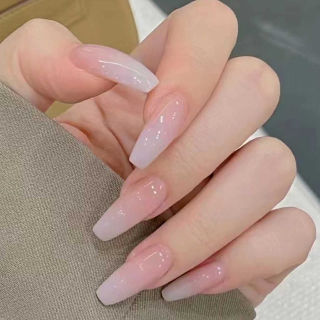 Acrylic Pink and White Nails