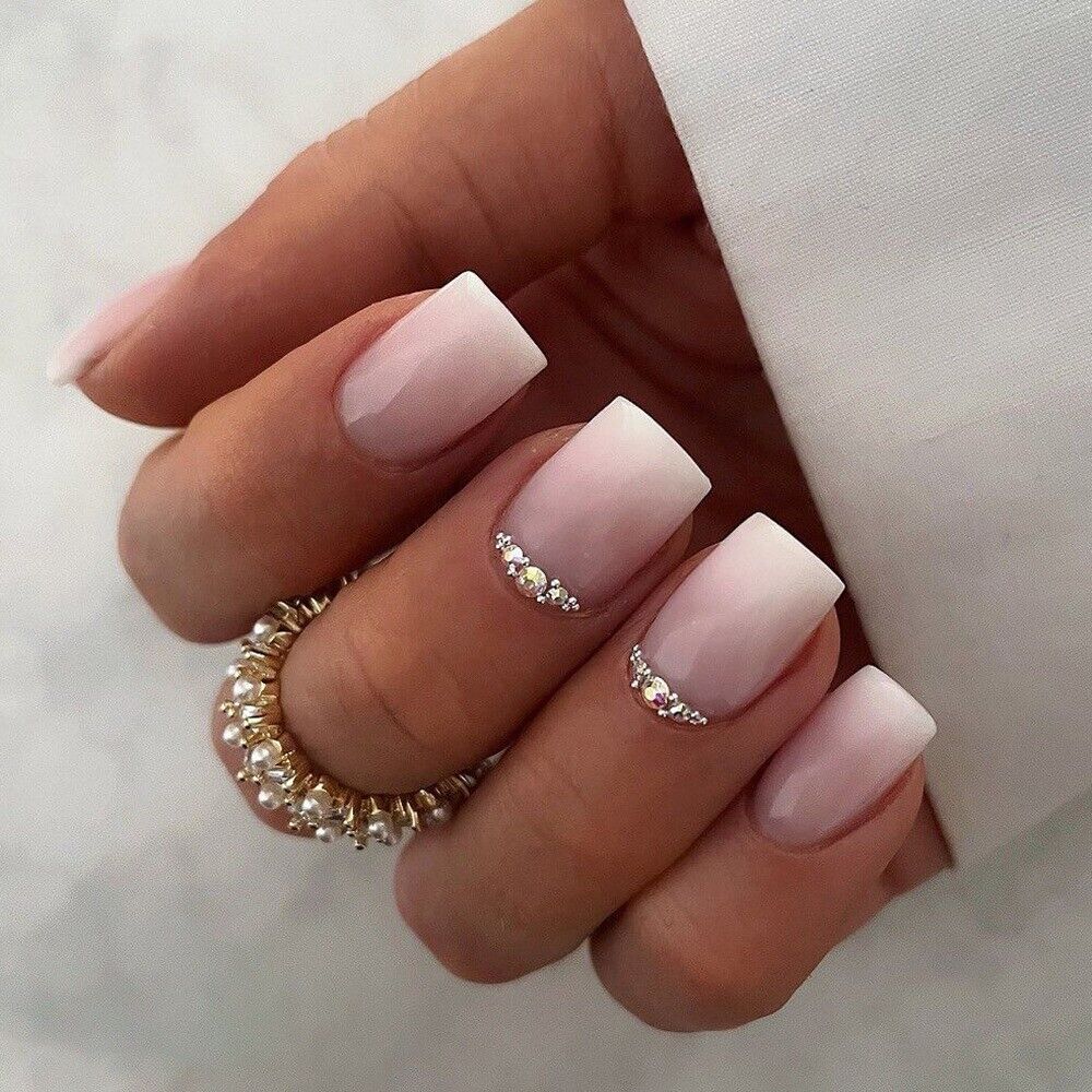 Acrylic Pink and White Nails