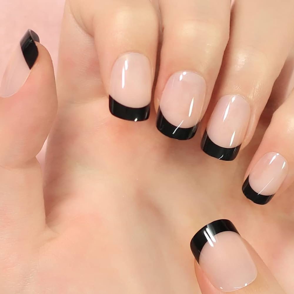 black tip nails