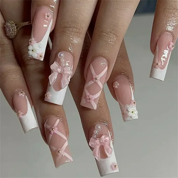 cute french tip nails