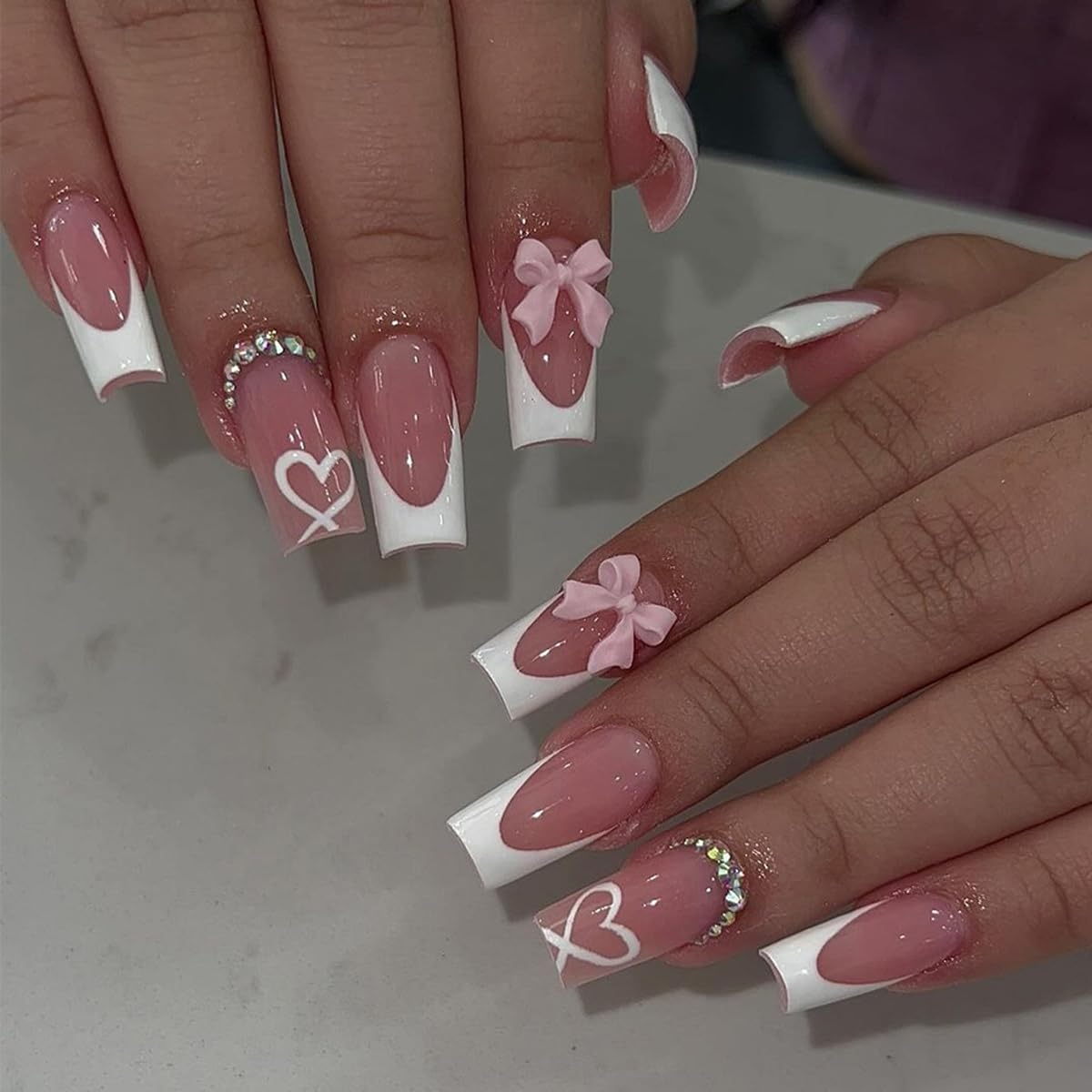 cute french tip nails