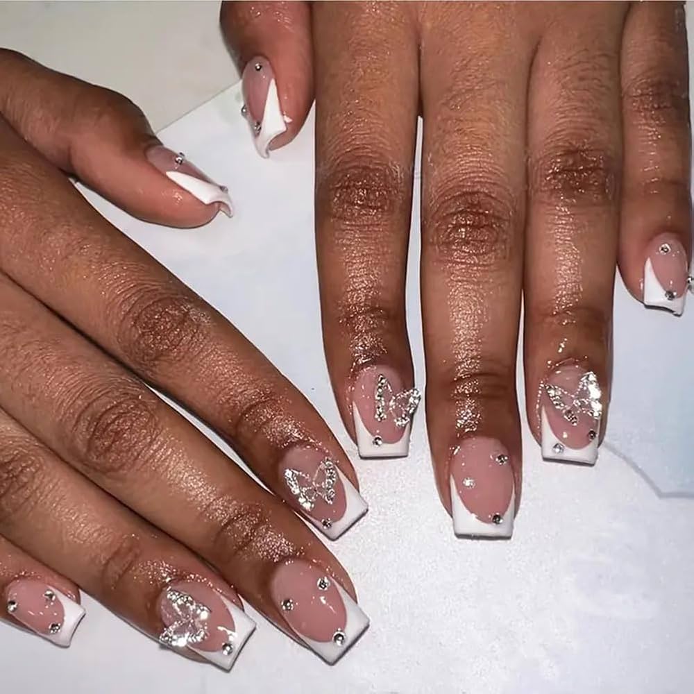 cute french tip nails