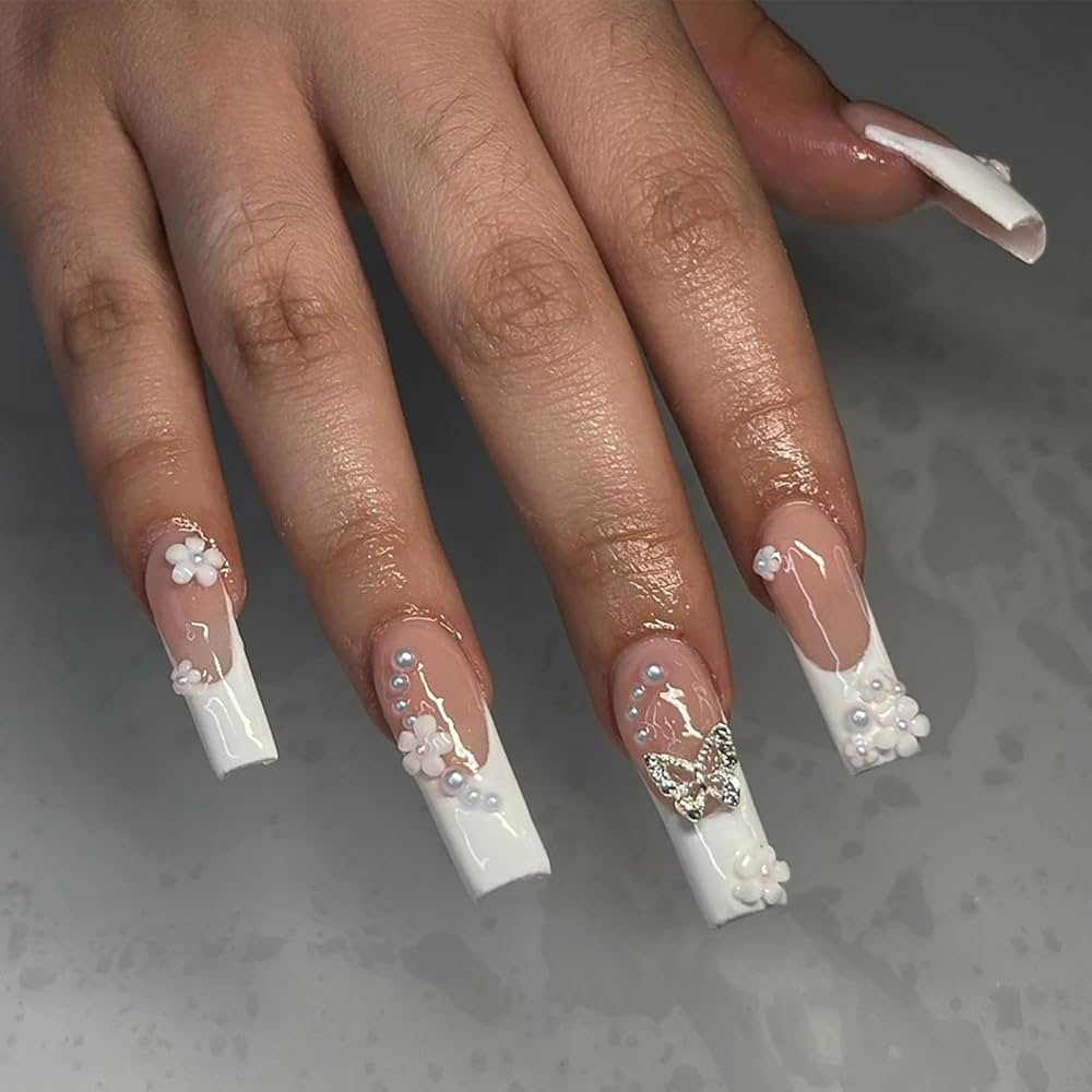 cute french tip nails