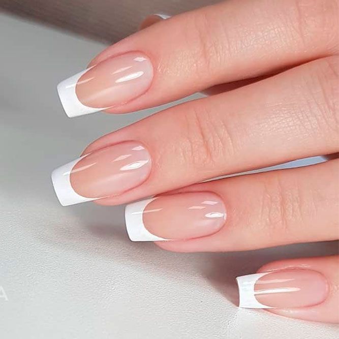 classy short french nails