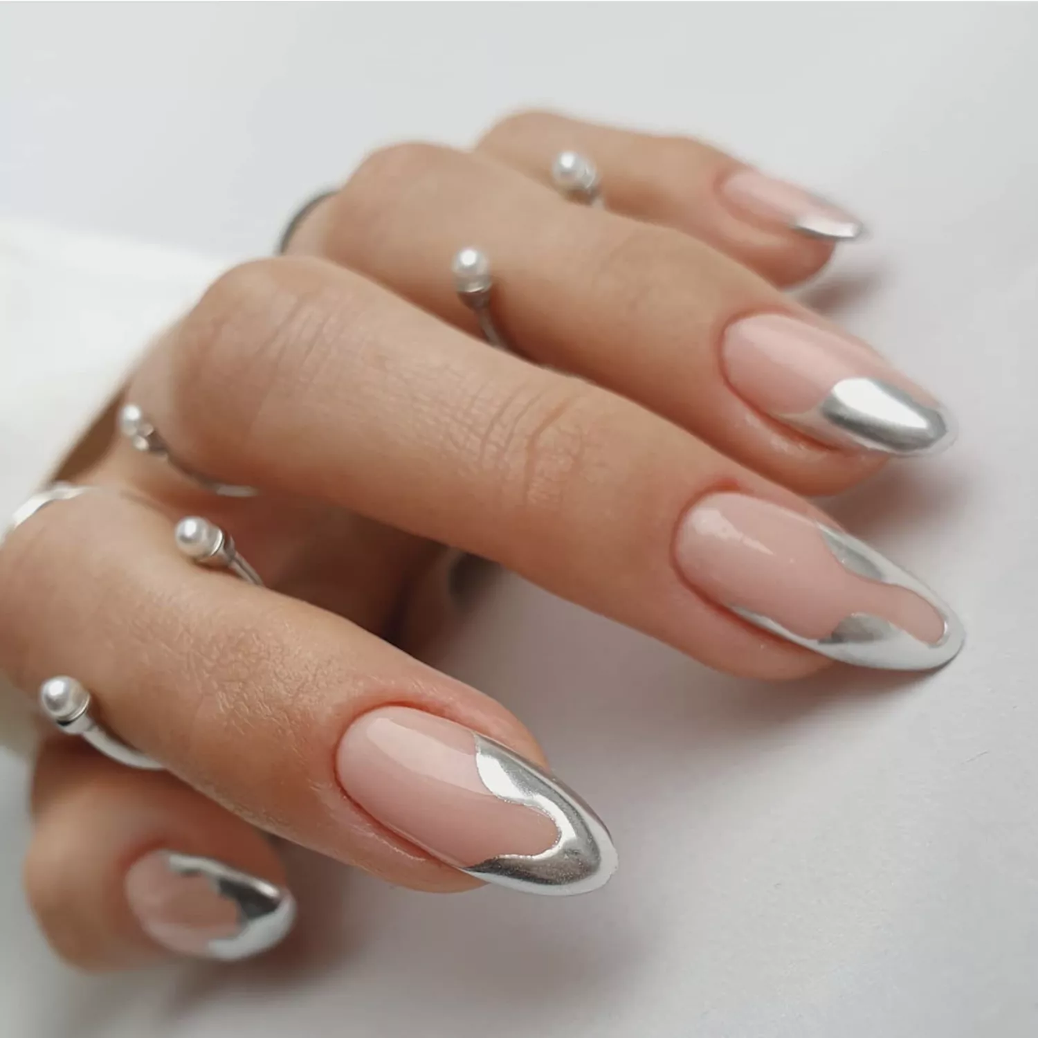 Silver Chrome Nails