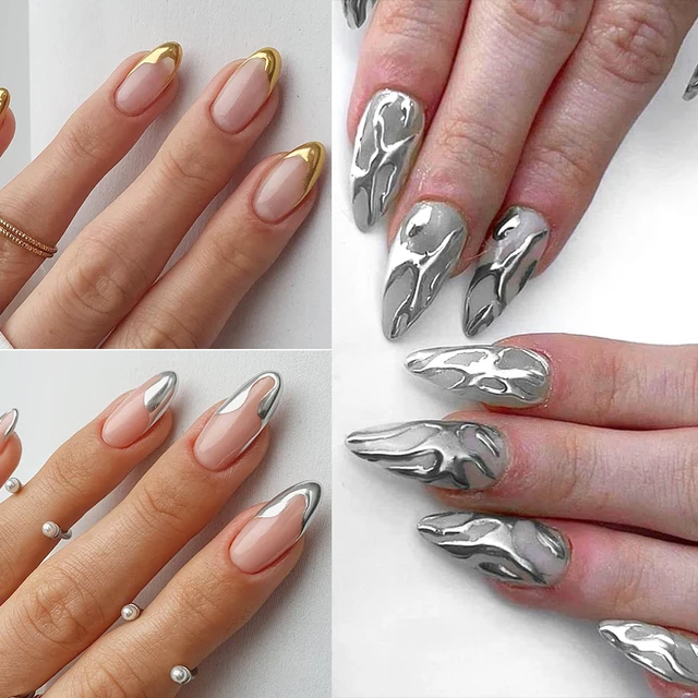 Silver Chrome Nails