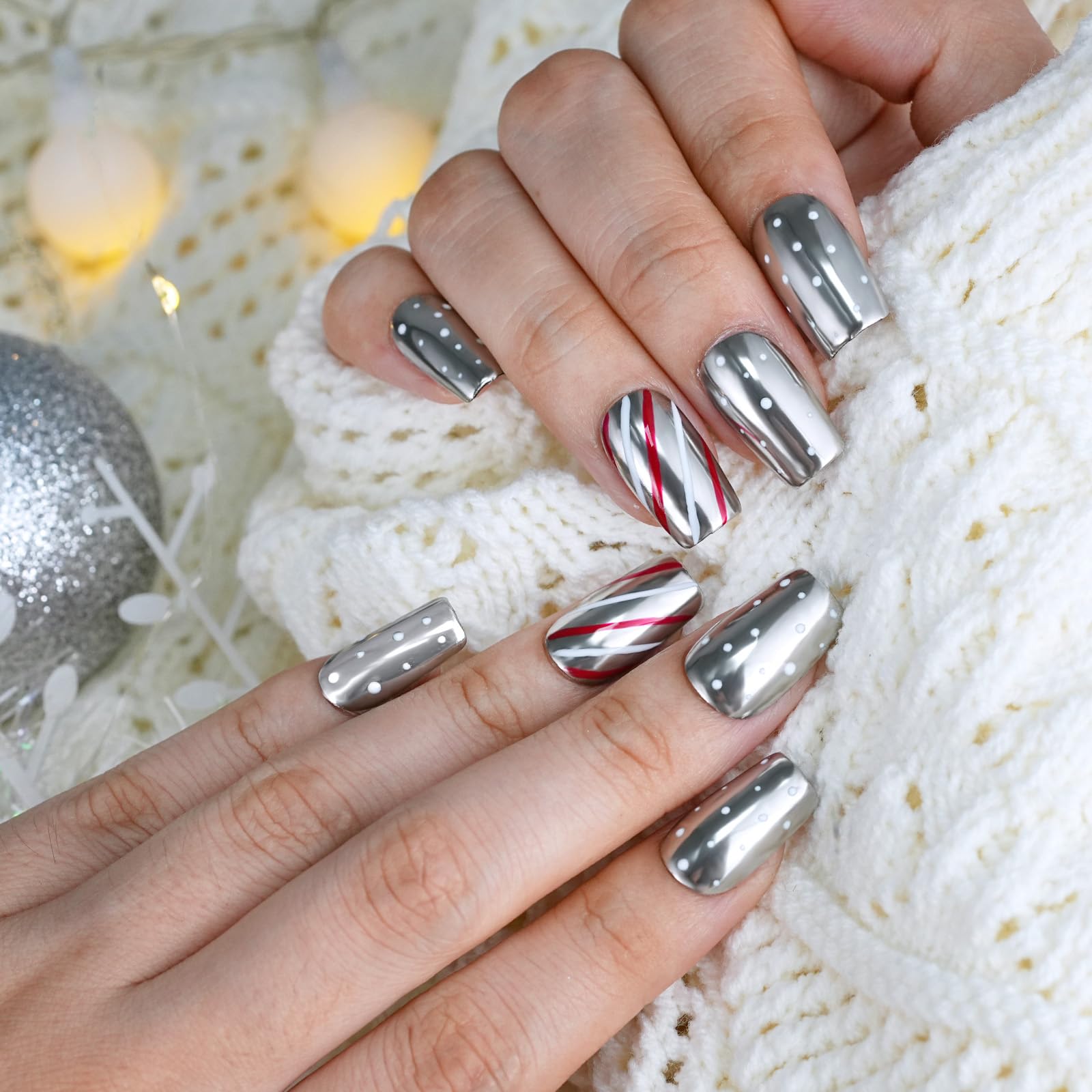 Silver Chrome Nails