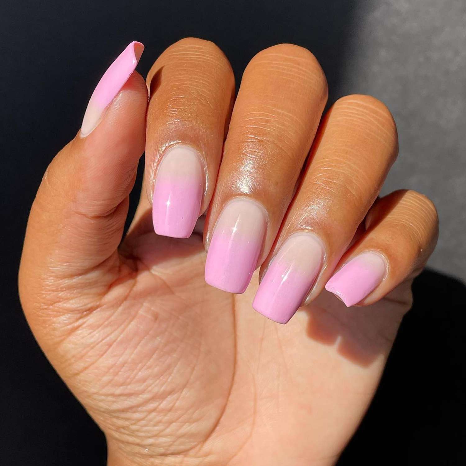 pink and white ombre nails