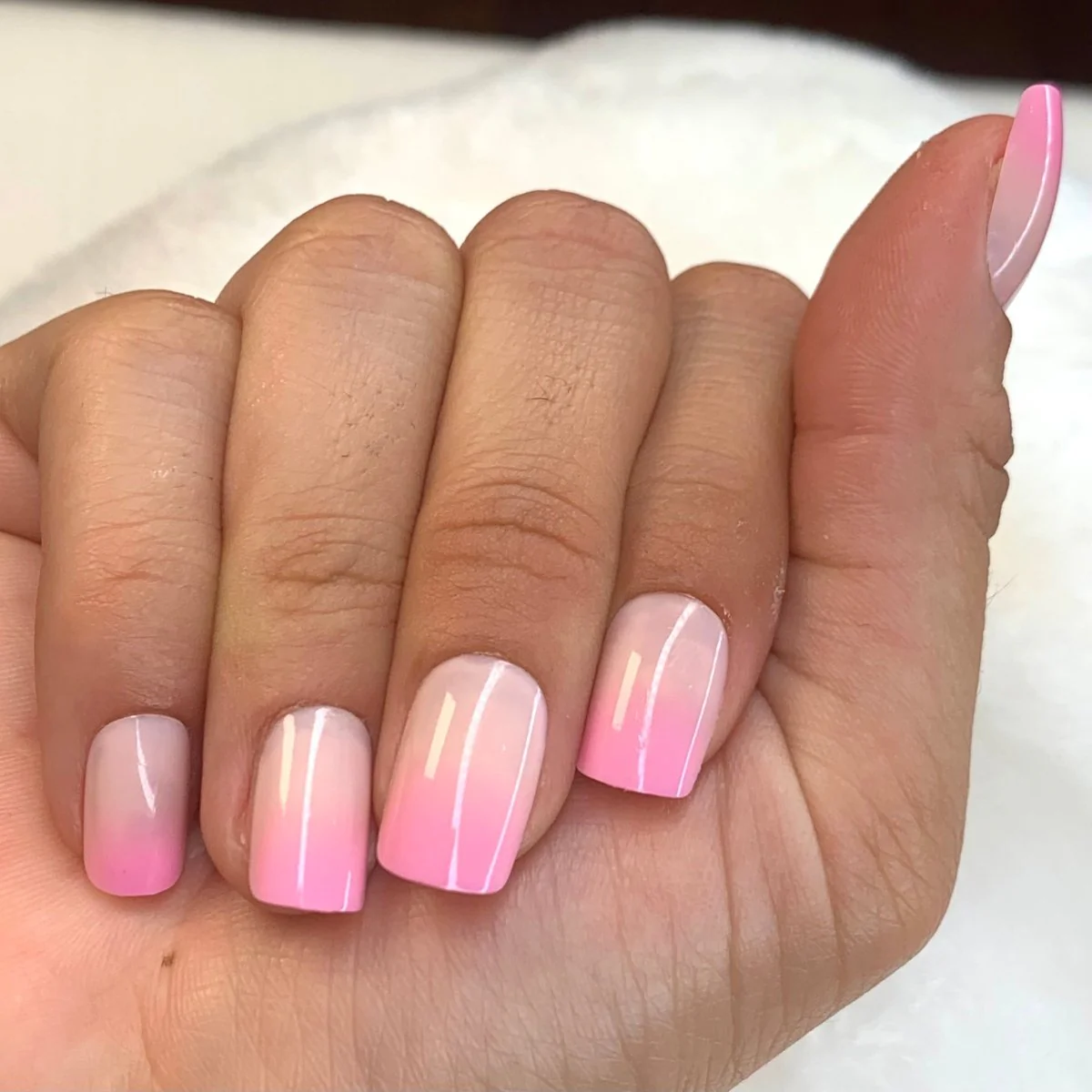 pink and white ombre nails