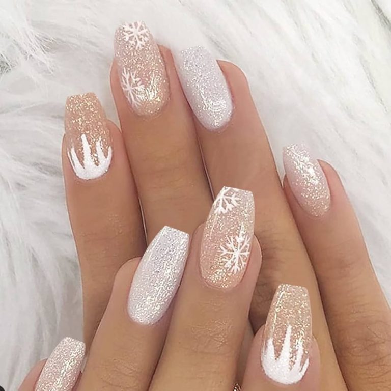 White Christmas Nails