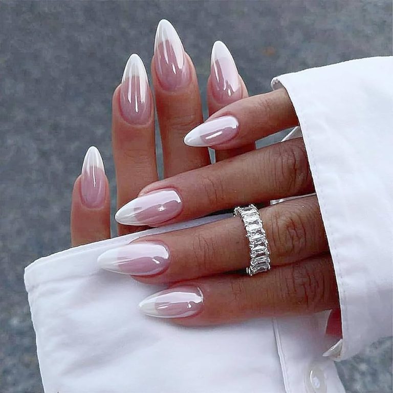 chrome french tip nails