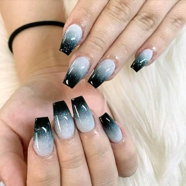 black ombre nails