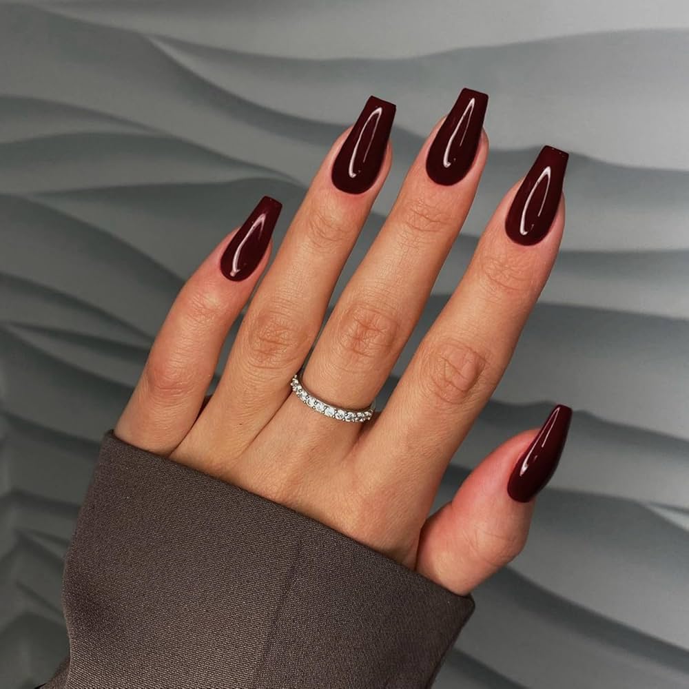 dark red nails