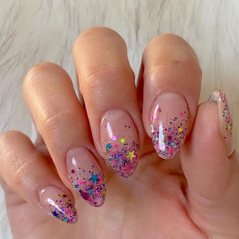 glitter ombre nails