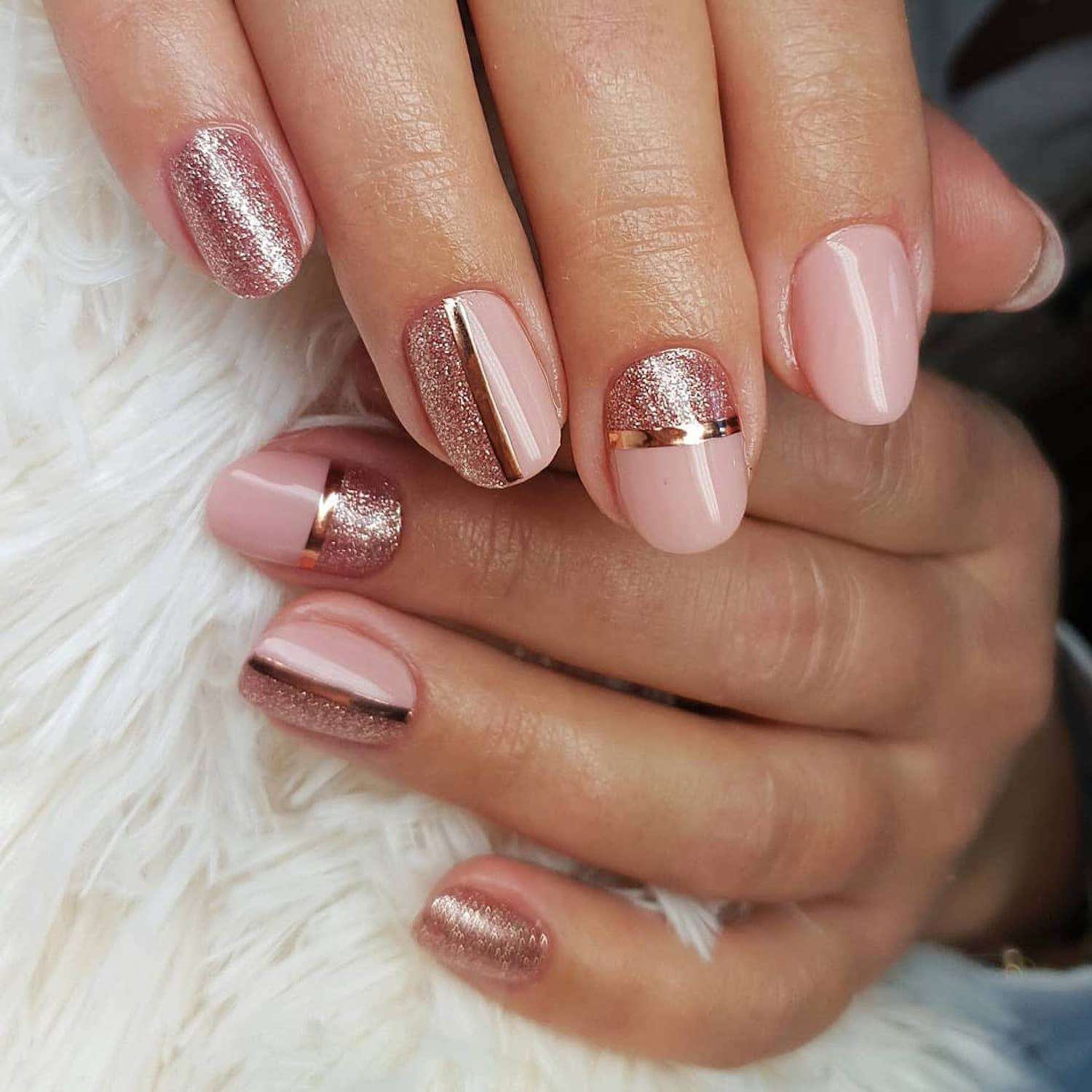 Champagne Rose Gold Nails