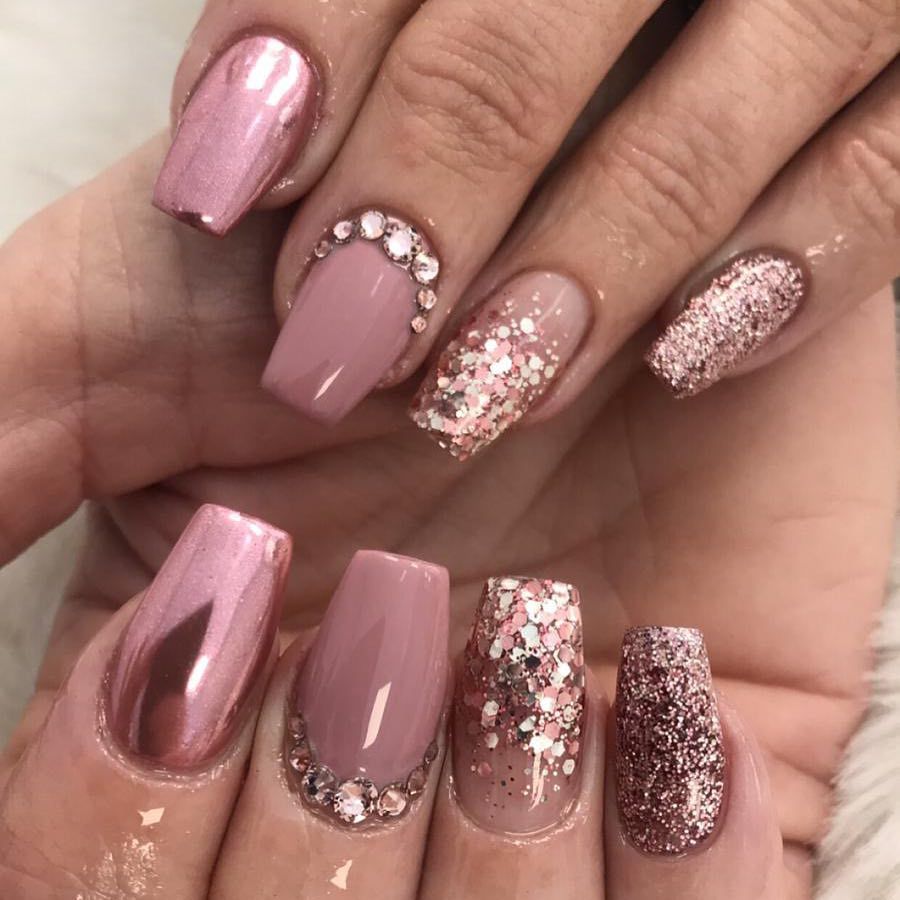 Champagne Rose Gold Nails