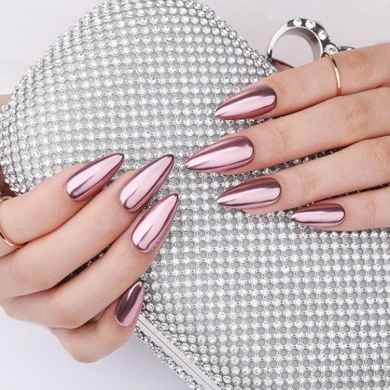 Champagne Rose Gold Nails