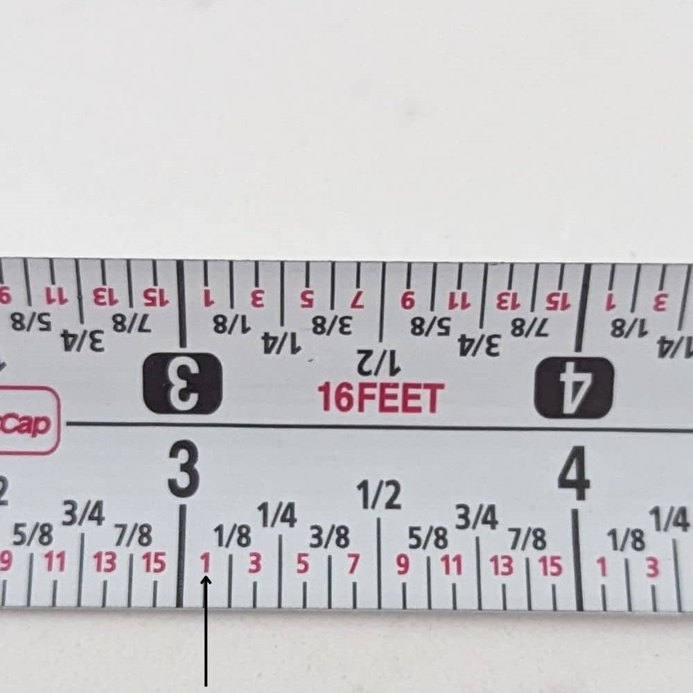 1/16 on a tape measure